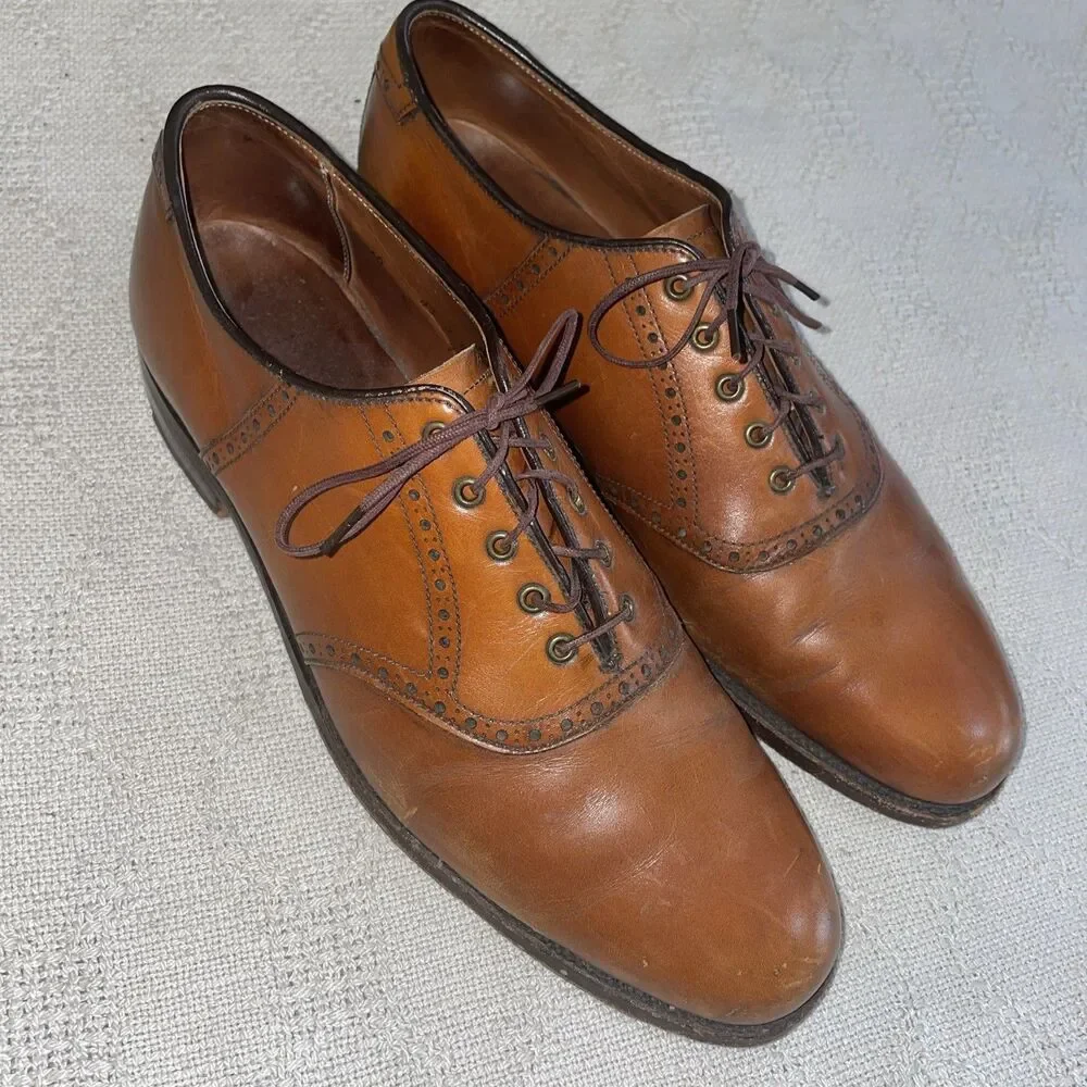 Alden Men’s Saddle Oxfords Size 10 A/C Brown Leather Going Out Party Business